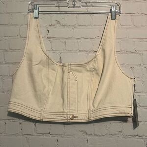 Wild Fable Cream Denim Crop Top - Size XXL - NWT